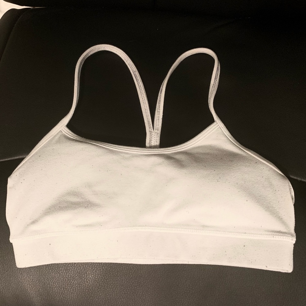 Lululemon White Flow Y Bra
